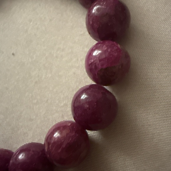 Natural Ruby Beaded Bracelet – 8mm - Picture 3 of 9